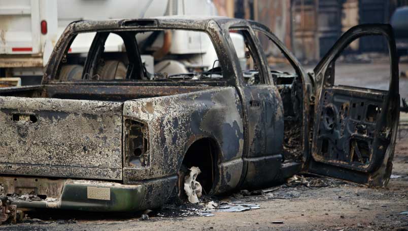 Burned vehicle from the devastating California fires.