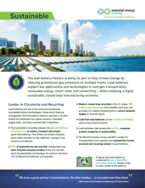 Sustainable lead batteries fact sheet